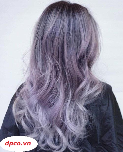 Nhuộm màu trên nền tóc đen + bạc